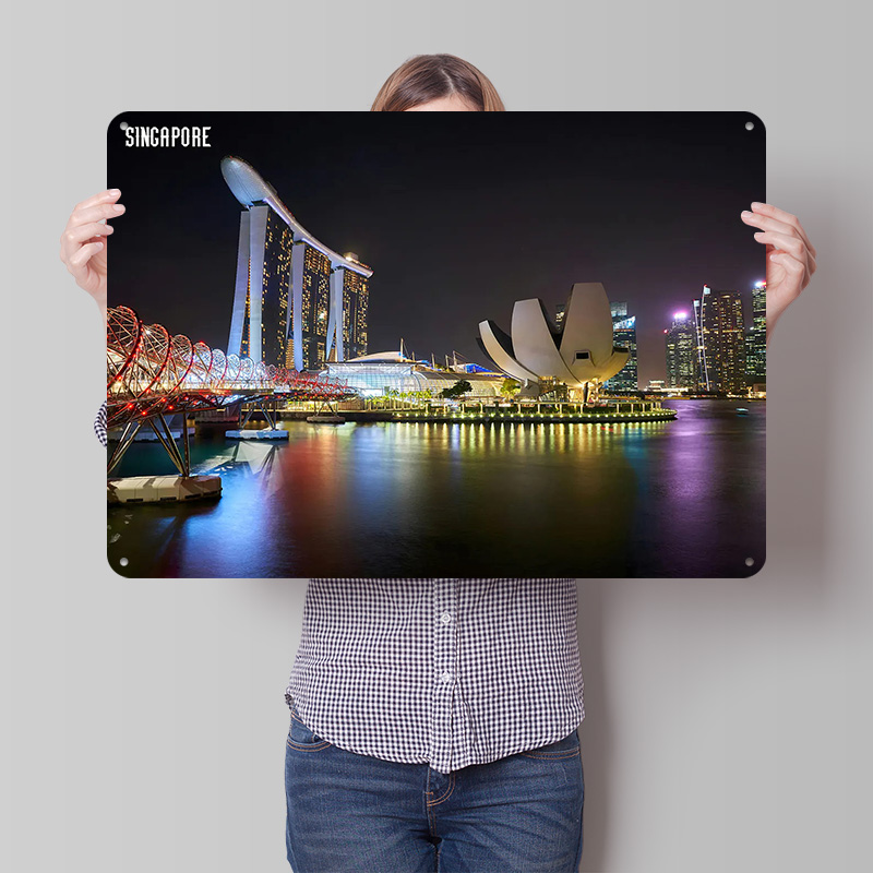 Retro Gaming At - Póster del horizonte de Singapur por