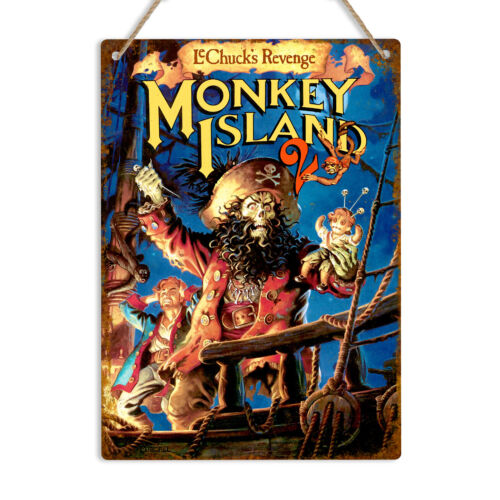 Retro Gaming Island - MONKEY ISLAND 2 Letrero de metal