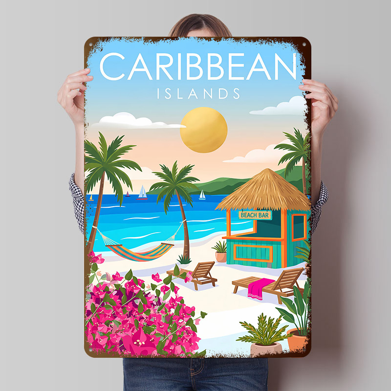 Retro Gaming Island - Póster de Metal Personalizado con Diseño