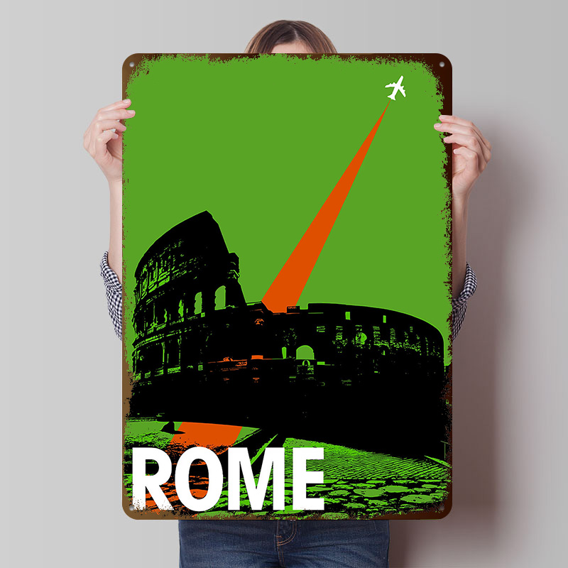 Retro Gaming At - Póster de Metal de viaje de