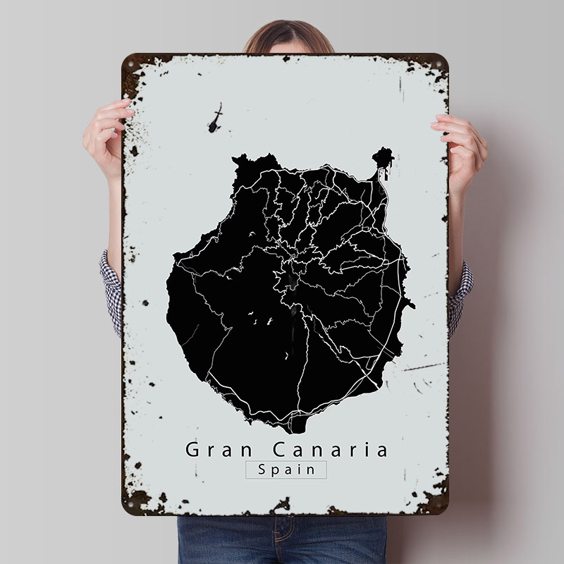 Póster de Metal con mapa de la - Retro Gaming Island reseña y precio