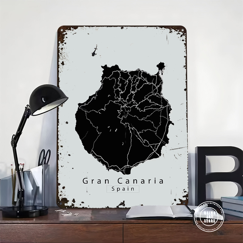 Póster de Metal con mapa de la - Retro Gaming Island reseña y precio