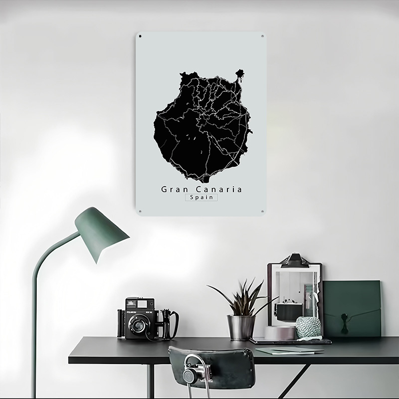 Póster de Metal con mapa de la - Retro Gaming Island reseña y precio