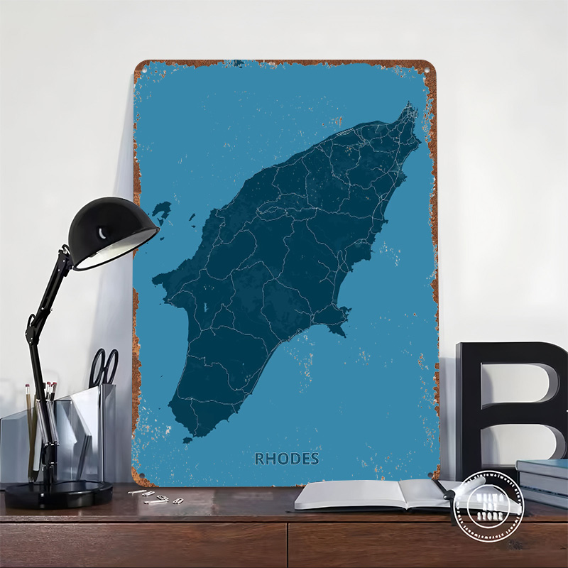 Mapa de la isla de Rodes, cart - Retro Gaming Island reseña y precio