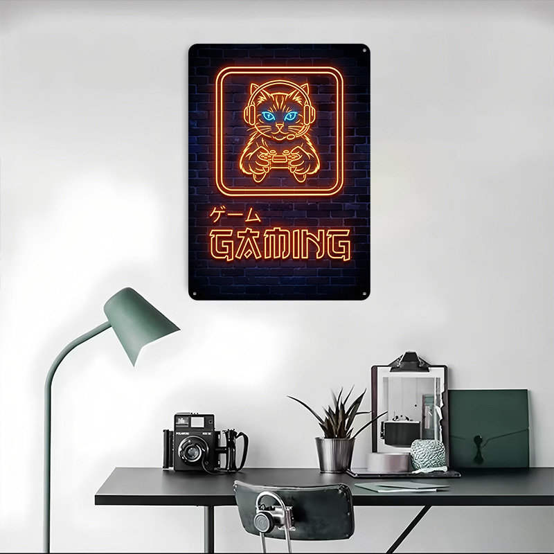 Póster con Diseño de Gato Game - Retro Gaming At reseña y precio