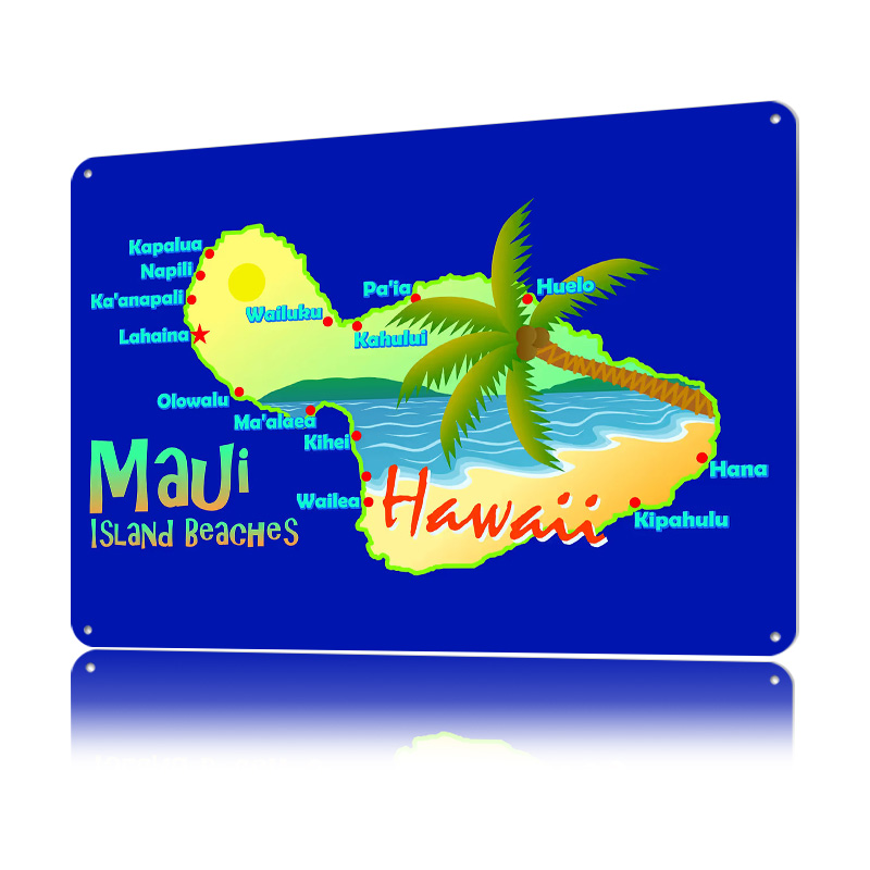 Mapa de Playas de Maui, Hawái, - Retro Gaming Island reseña y precio