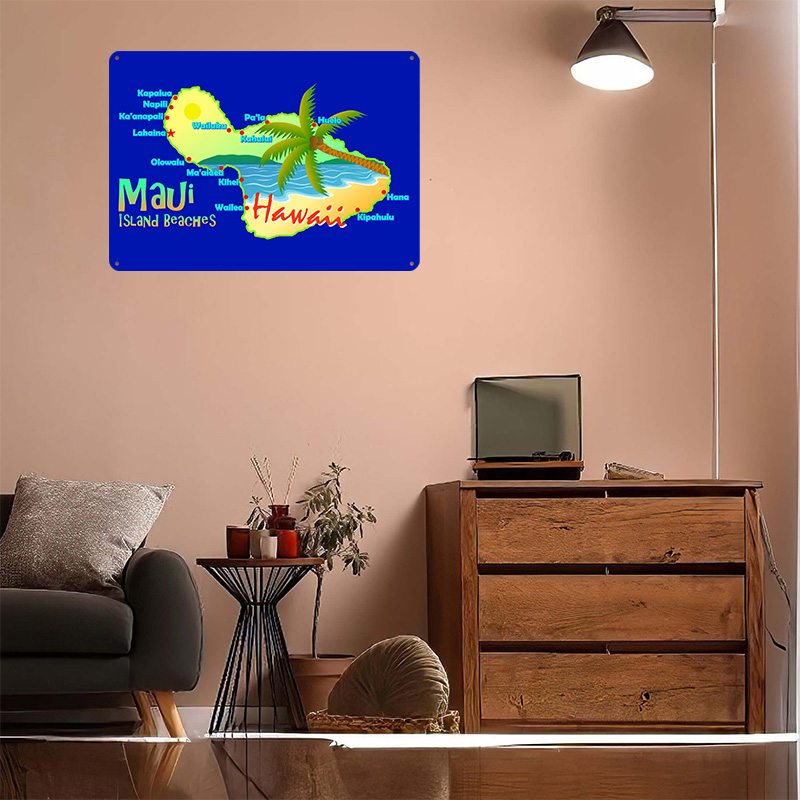 Mapa de Playas de Maui, Hawái, - Retro Gaming Island reseña y precio